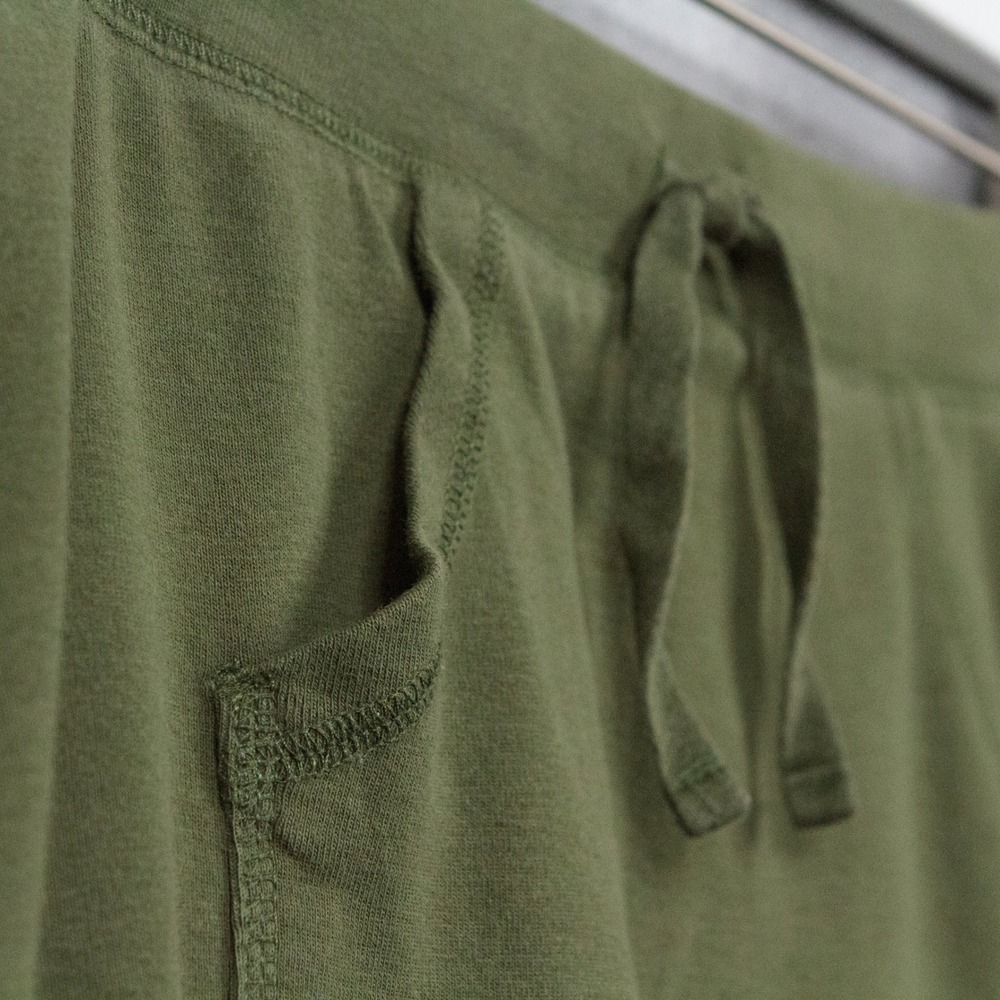 VTG Y2K 90s Knit Drawstring Mini Skirt Kangaroo‎ Pocket Athletic Green Sz M - Picture 3 of 6
